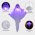thumbnail image 5 of Clearance Light Up Hanging Ghost Decor, White Gauze Ghost Ornament with Blue LED Lights, Halloween Hanging Decoration for Front Door Porch Yard Tree Party Indoor Outdoor, 5 of 6