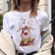 thumbnail image 1 of Camiseta de Reno de Navidad para mujer, ropa de talla grande, Camisetas estampadas blancas 2021, 1 of 5