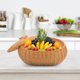 thumbnail image 5 of Cesta tejida con tapa, cesta para el hogar, cesta para guardar comida, pan, frutas y huevos., 5 of 5