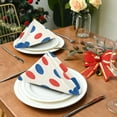thumbnail image 6 of Iauyy Satin Napkins Set of 1- Red Blue Polka Dot on Cream DIY Printing Decoration Cloth Napkin- Easy Care for Home/Party, 6 of 8