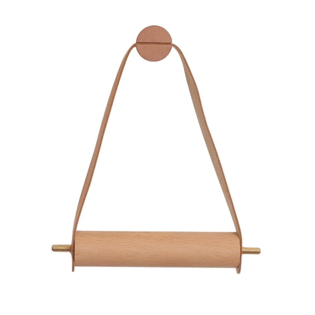 Soporte de papel higiénico enrollado con cuerda , almacenamiento de papel higiénico, estante de papel higiénico, perforación necesaria - marrón
