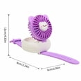 thumbnail image 3 of THOPBPRK Portable Wearable Watch Fan with Cute Cartoon Animal Design Three Speed Adjustable Personal USB Rechargeable Fan for Outdoor Travel Summer Outings and Daily Commuting Use, Purple, 3 of 8