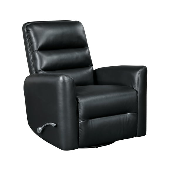 CoSoTower Glider Reclining Chair Swivel Motion Black Breathable Faux Leather Upholstery Luxury Living Room Furniture, Movie Chair