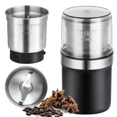 JLLOM Electric Coffee Grinder, Black, Detachable Design