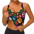 thumbnail image 3 of Balery Traditional Floral Polish Pattern Racerback Sports Bras for Women - Padded Seamless High Impact Support for Yoga Gym Workout Fitness-Medium, 3 of 8