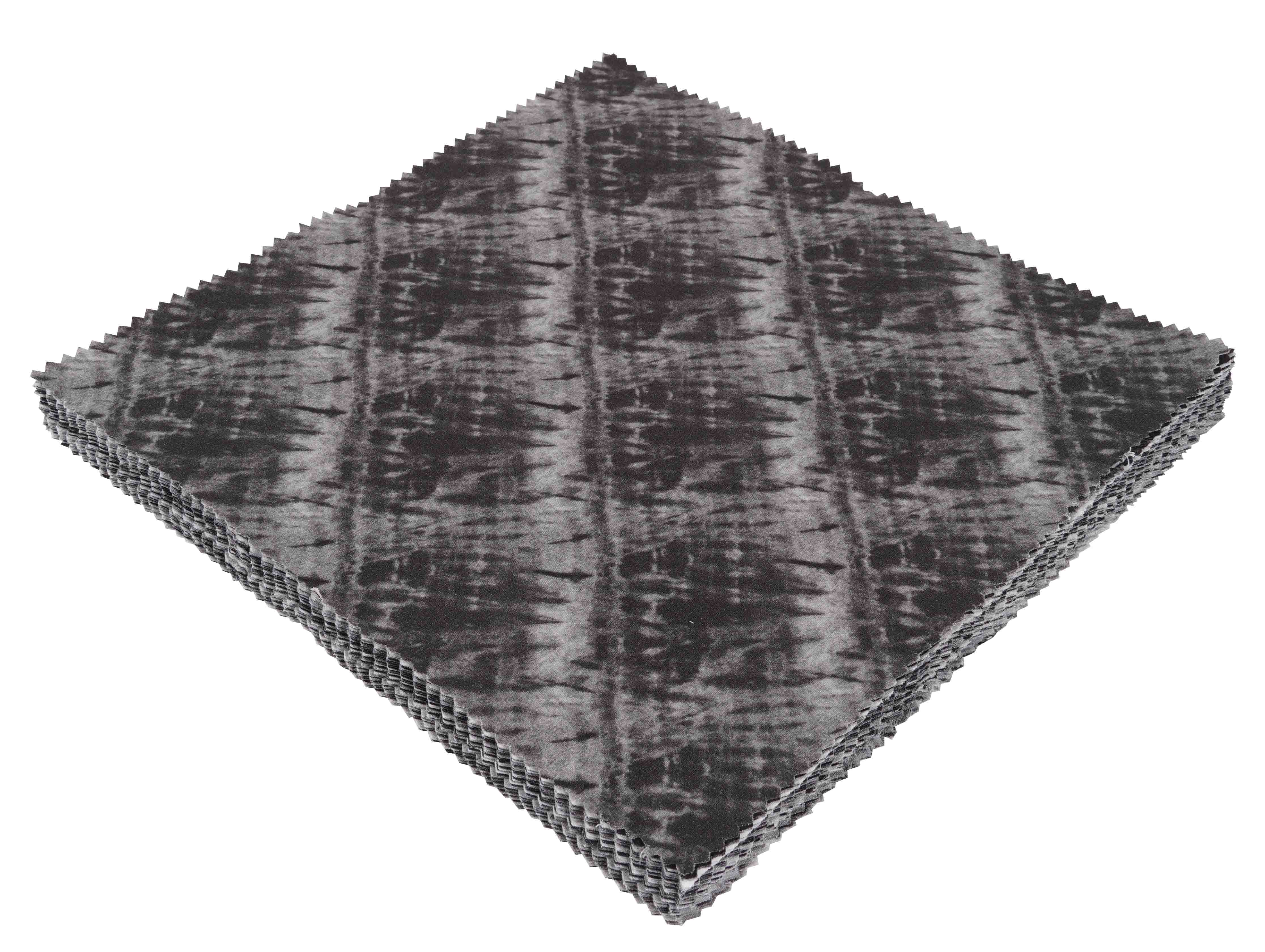 Soimoi Tie Dye Print&nbsp;Precut 10-inch Cotton&nbsp;Fabric&nbsp;Quilting&nbsp;Squares&nbsp;Charm Pack DIY Patchwork Sewing Craft-Black