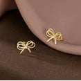 thumbnail image 4 of Solid 925 Sterling Silver Bow Stud Earrings for Women Teens Ribbon Stud Earrings Bowknot, 4 of 12