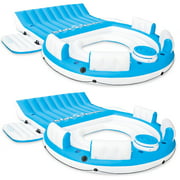 Intex 7-Person Inflatable Island Pool Lake Raft Lounger for Adults (2 Pack)