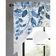 thumbnail image 2 of Blue Eucalyptus Leaves Swag Valances for Windows, Small Curtains Drapes, Watercolor Botanical Weeping Leaf Kitchen Window Curtains Over Sink Window Treatment Valance for Bedroom/Bathroom 56"x36", 2 of 5