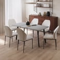 thumbnail image 5 of Modern Dining Table 7-Piece Kitchen Table Set for 6 People Rectangular Wood Dining Table with 6 Upholstered Leather Chairs, 5 of 6