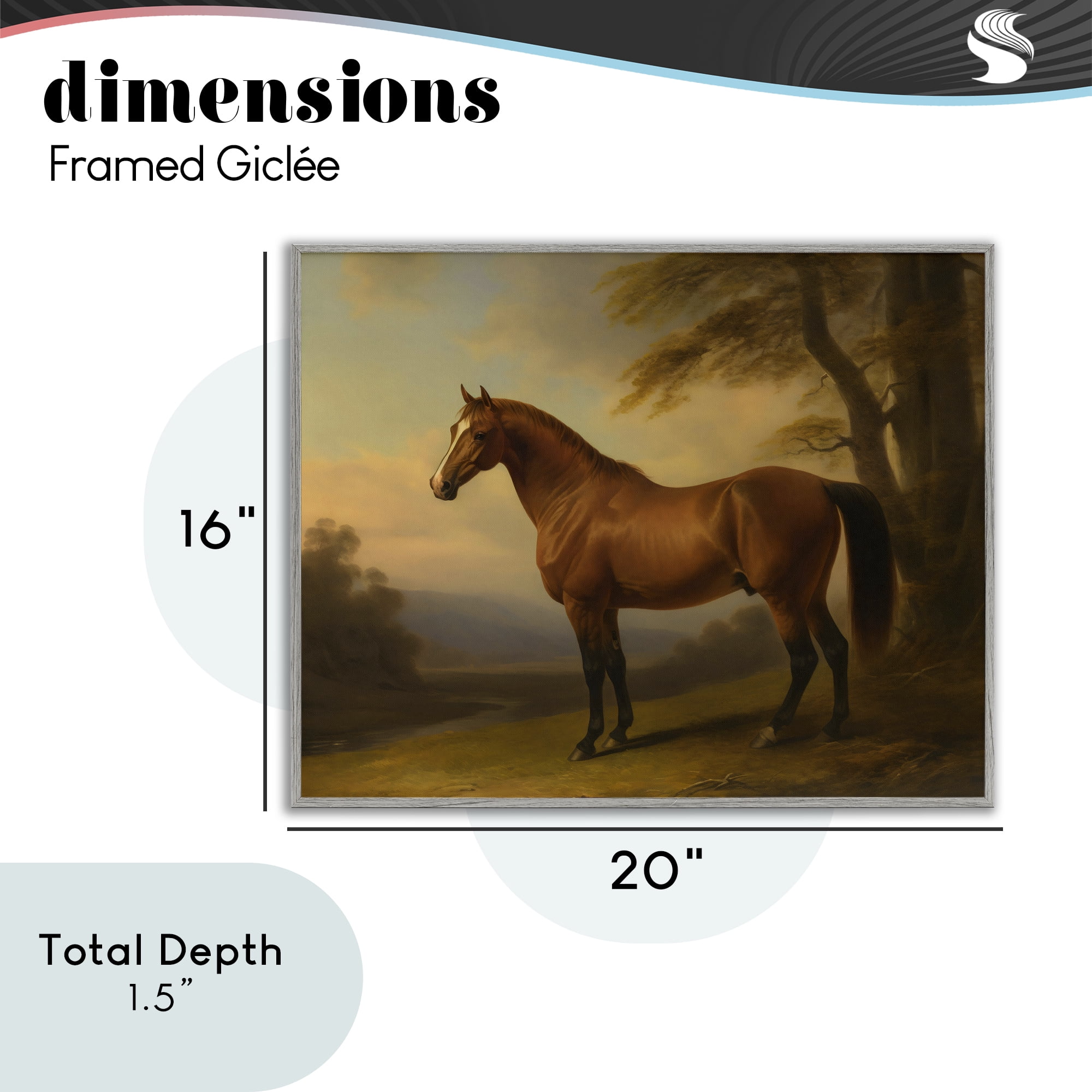 Stupell Industries Vintage Chestnut Horse Gray Framed Giclee Art, design by Creative Studio