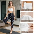 thumbnail image 7 of SCRAWLGOD Dragonfly Blue Black Capri Yoga Pants for Women with Pockets Slim Soft Tummy Control Workout Leggings Lightweight Breathable Non See Through Cropped Tights, L, 7 of 7