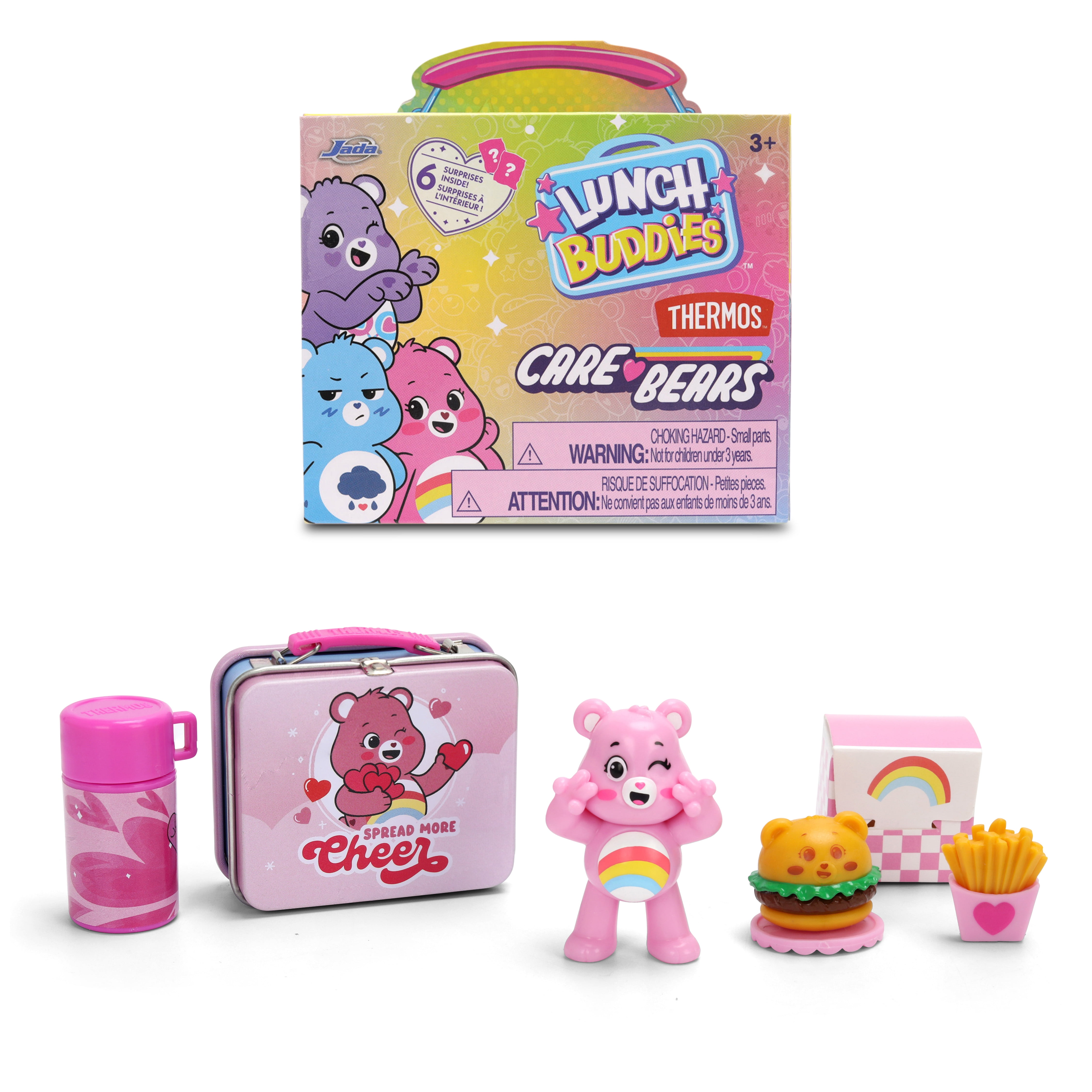 Jada Lunch Buddies – Collectible Mini Tin with Thermos, Figure & Food Accessories – 2-Inch Care Bears Toy – Care Bears & Friends – for Kids Ages 5+ (One Piece, Styles May Vary)