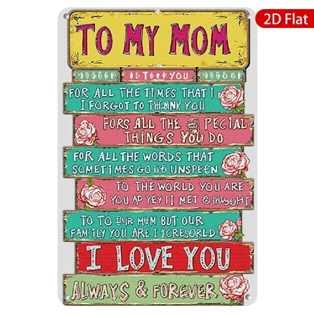 1pc Metal Wall Sign 8×12 Inches Heartfelt Tribute for Mom Rustproof & UV Protected Perfect for Home Living Room Gift for Mother s Day Family Decor Inspirational Message