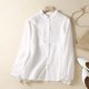 thumbnail image 2 of Blusa de manga larga con botones para mujer: camisa informal con cuello vuelto para llevar a diario en primavera/verano, 2 of 8