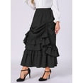thumbnail image 4 of DARING DIVA Women's Vintage Gothic Victorian Steampunk Ruffle Layered Skirts M Black, 4 of 6