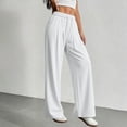 thumbnail image 4 of Lmnyox Sweatpants for Women Lightweight Elastic High Waist Pants Casual Loose Trendy Trousers with Pockets, 4 of 5