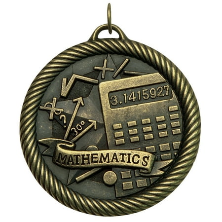 Solid Dice Hammond & Stephens Multi-Level Dovetail/Mathematics Value Medal, 2 Inches, Solid Die Cast, Silver ()