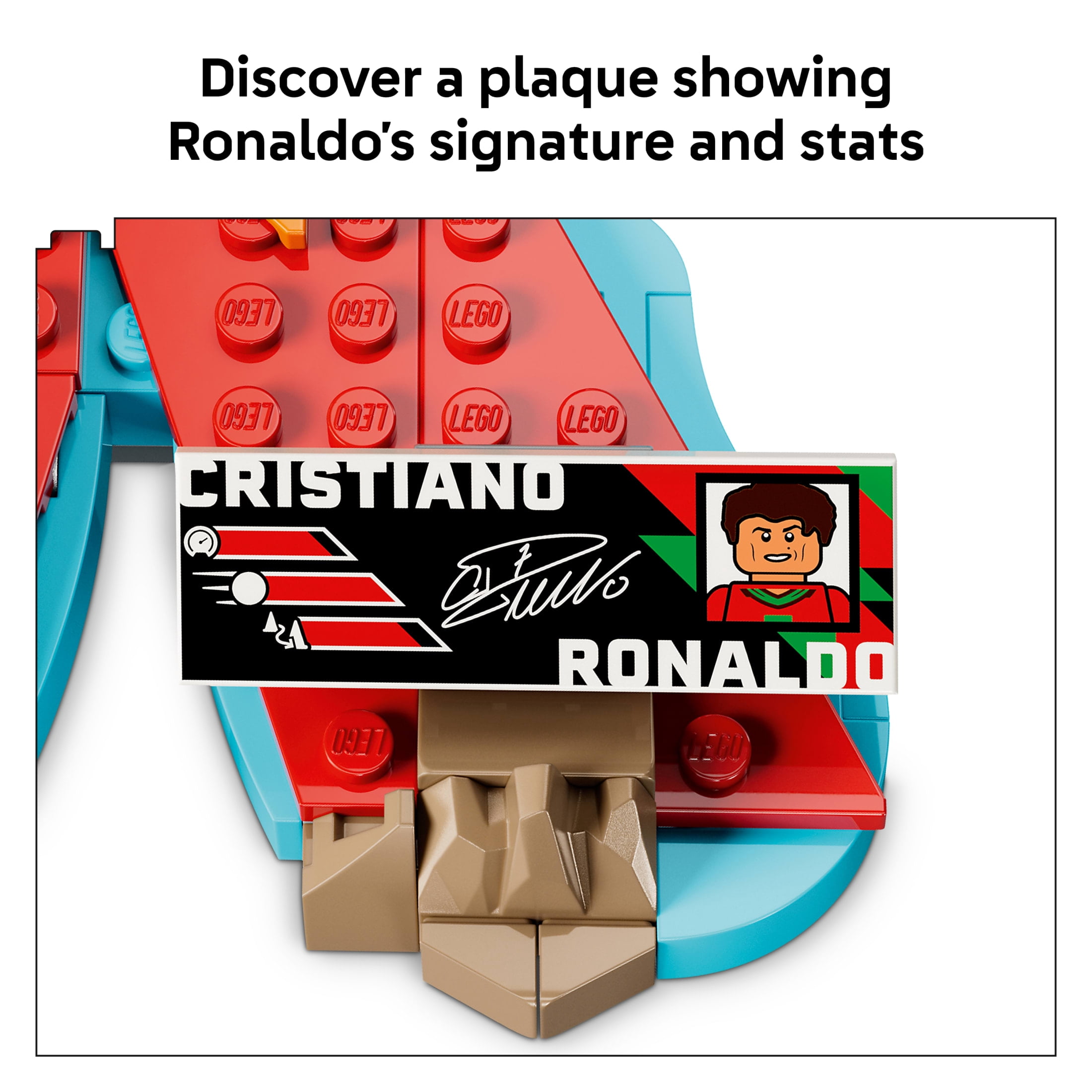 LEGO Editions Cristiano Ronaldo – Soccer Highlights - Building Set for Boys & Girls, Ages 10+ - Fathers Day Gift - Kids Bedroom or Shelf Decor W/ Plaque - 43012