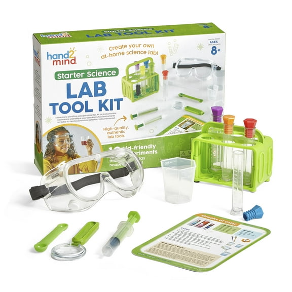 hand2mind Starter Science Lab Tool Set, Science Lab For Kids, Science Supplies, Kids Science Experiments, Science Kits for Kids, Chemistry Set, Educational Science Kits, Science For Kids (12 Tools)