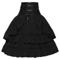 thumbnail image 3 of Mrat Women's Vintage Gothic Skirt Renaissance Style High-Waisted Gothic Layered Ruffled Knee Length Skirt S-69 Black XXL, 3 of 8