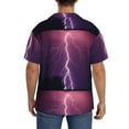 thumbnail image 5 of Disketp Men's Hawaiian Thunderstorm Violet Purple Print Shirts Button Down Holiday Beach Shirts-Small, 5 of 7
