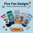 thumbnail image 2 of Paw Patrol Crew Socks, 5 Pair Cute Cartoon Paw Patrol Design, Soft, Comfortable, Colorful Striped & Graphic Socks for 9-12 Year Old Kids, Ideal Gift for Paw Patrol Fans, 2 of 5