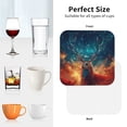 thumbnail image 4 of KLL Drink Coasters Set Square of 4,PU Leather Absorbent Coasters Set Decorative Coffee Cup Coasters Housewarming Gift for Home Decor-Celestial Stag Cosmic Glow, 4 of 5