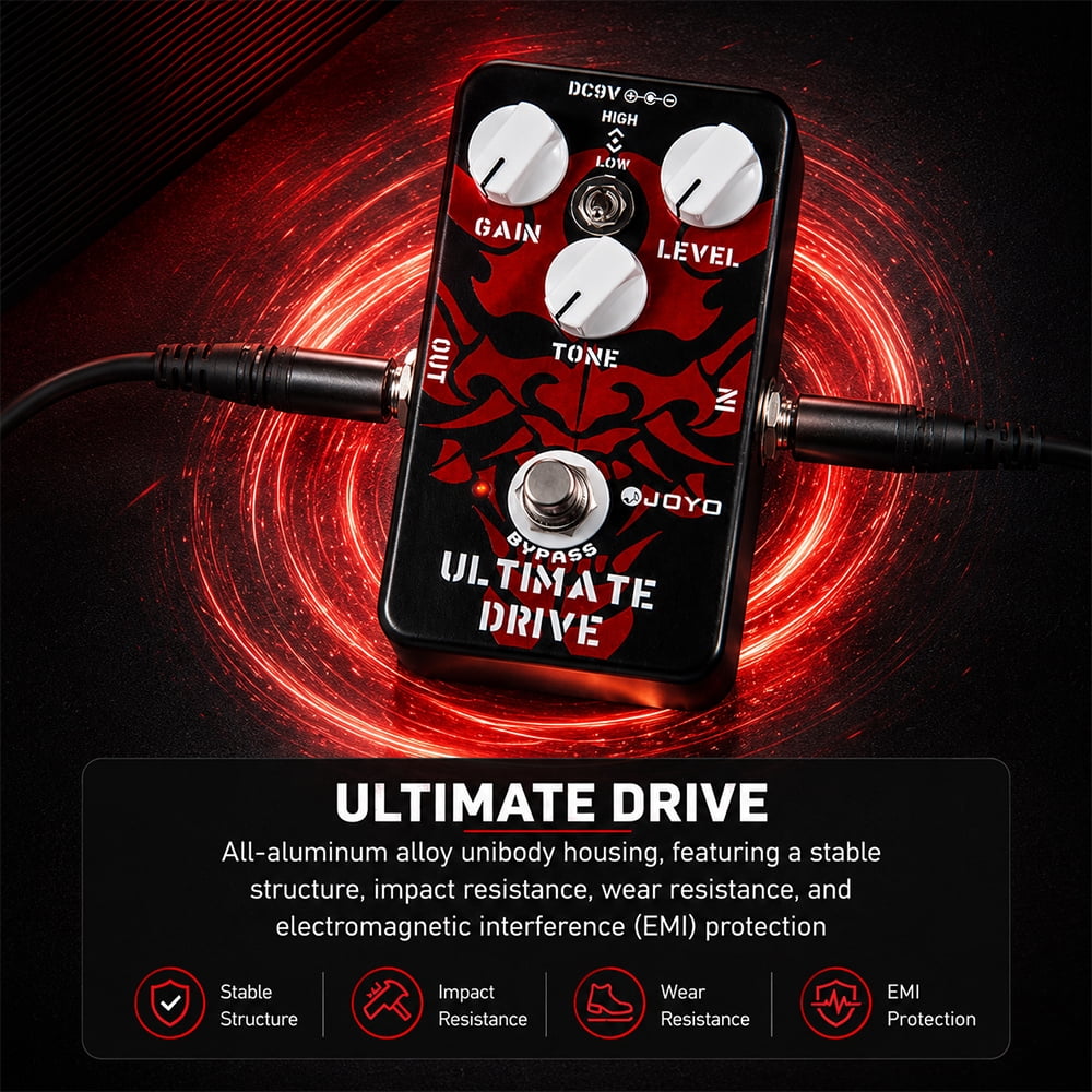 JOYO JF-02 Ultimate Drive Overdrive Distortion Effect Pedal TrueBypass for Electric Guitar