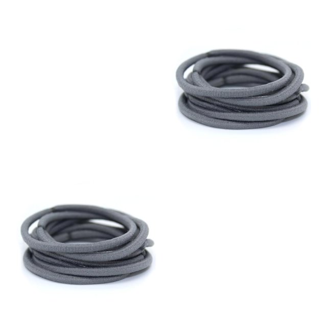 Jumpingount 10 piezas de bandas para el cabello elásticas de estilo Simple ajustables decorativas gruesas coleta titular Scrunchies niñas Gris 2piezas