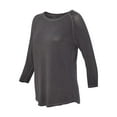 thumbnail image 2 of J America JA8232 Ladies' Oasis Wash 3/4-Sleeve T-Shirt - DARK SMOKE - S, 2 of 3