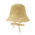 thumbnail image 7 of FRSASU Temperament Girl'S Seaside Bow Sun Hat Breathable Children'S Baby Girl Weave Hat, 7 of 7