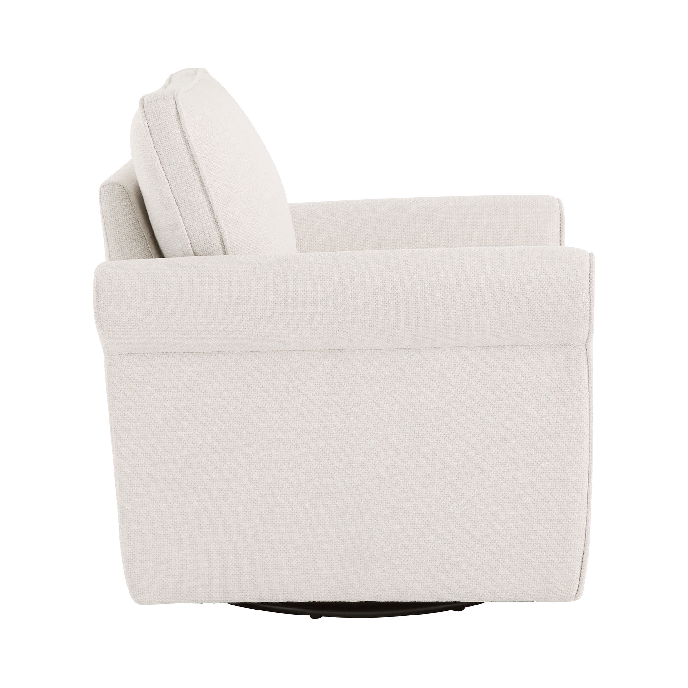 Mainstays Swivel Accent Chair with Rolled Arms, Cream Fabric Upholstery