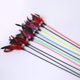 thumbnail image 2 of Pet Teaser Plastic Long Handle Teasing Rod Pet Teasing Stick Stick Feather Bell Interactive Pet Toy, Colorful, Color Random, 2 of 6