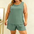 thumbnail image 2 of MEICHEN Lounge Set for Women Ruffled Edge Pajama Set Summer Lightweight Loose Tank Top Shorts Loungewear Plus Size Women's Essentials Fashion Sleepwear, 2 of 4