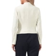thumbnail image 4 of Women's Work Office Blazer Collarless Business Casual Suit Jacket Cropped Blazer M Ivory White, 4 of 7