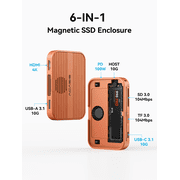 ACASIS 6-in-1 Magnetic M.2 NVMe SSD Enclosure Hub, 10Gbps, 100W PD, Dual 4K HDMI, SD TF Card Reader, Cooling Fan