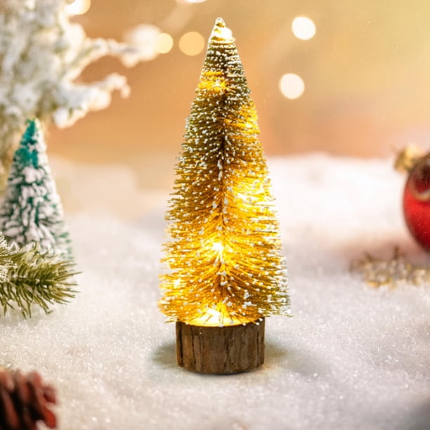 Adornos navideños, adornos navideños, regalos navideños, árbol de Navidad colorido, decoración de escritorio, agujas de Navidad, pequeño árbol de Navidad iluminado con LED, luces