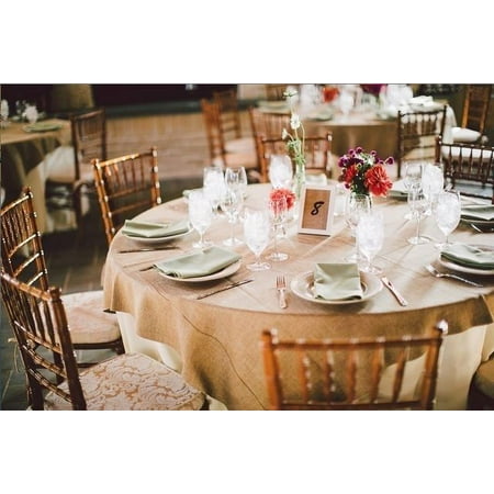 

12 Burlap Overlay 72 × 72 100% Natural Jute Tablecloths Table Covers Wedding