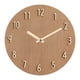 thumbnail image 1 of Reloj colgante redondo de 12 pulgadas, minimalista, silencioso, con números de madera 3D. Marrón, 1 of 8