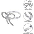 thumbnail image 4 of Pack of 12 Napkin Rings Alloy Hollow Out Flower (Silver Bowknot), 4 of 5