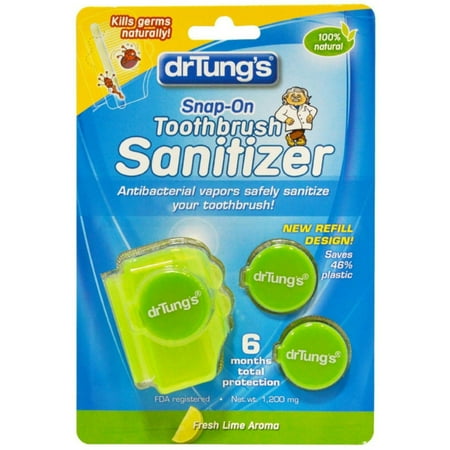 Dr. Tung's Snap-On Toothbrush Sanitizer 2 ea (Pack of 4)