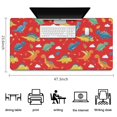 thumbnail image 5 of Long Mouse Pads for Desk,Colorful Dinosaur Red Pattern Desk Mats on Top Of Desks, Desk Mouse Pad Extra Large with 3mm Non-Slip Base and Stitched Edge for Gaming,Office,Work,Home 47.3"x23.6", 5 of 6