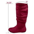 thumbnail image 2 of Data-1 Women's Fashion Slip On Pull Up Slouch Comfort Casual Flat Heel Mid Calf Round Toe Boots, 2 of 3