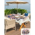 thumbnail image 5 of Outdoor Tablecloths with Umbrella Hole & Zipper, Spring Flowers Tablecloth Rectangle 60x84 Inch, Country Watercolor Wildflowers Herbs Waterproof Table Cloth, Patio/Pool/Picnic Table Covers, 5 of 8