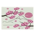 thumbnail image 1 of Pink Floral Cutting Board, Japanese Abstract Arty of Cherry Blossom and Mount Hill with Sun, Decorative Tempered Glass Cutting and Serving Board, in 3 Sizes, by Ambesonne, 1 of 2