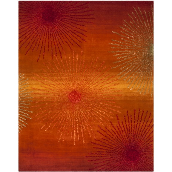 SAFAVIEH Soho Fiesta Geometric Area Rug, Rust/Multi, 8'3" x 11'