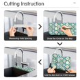 thumbnail image 5 of Yayeee Faucet Mat for Kitchen Sink 30" Diatomite Long Splash Guard Pad, Green Geometric Flowers, 2 Pack, 5 of 7