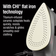 CHI Mini Clothing Iron, Steam Iron for Clothes with Titanium-Infused Ceramic Soleplate, Black