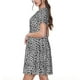 thumbnail image 2 of Balery Black Leopard Vestidos sueltos de manga corta para mujer, vestidos de verano 2025, vestidos casuales de corte A con vuelo., 2 of 6